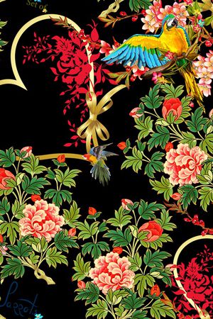 褪色花卉印花华亿平台图片