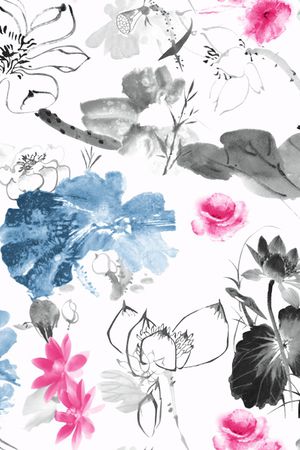 抽象花卉印花华亿平台图片