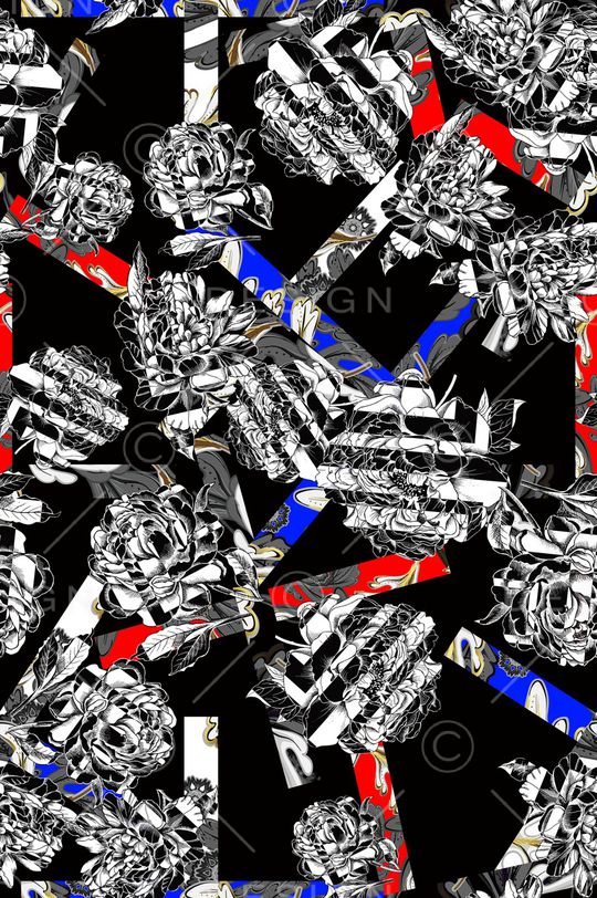 抽象男装印花华亿平台图片