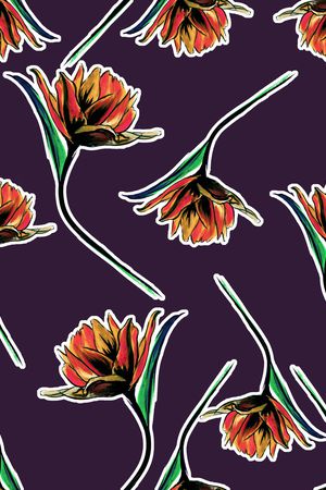 水彩花卉印花华亿平台图片