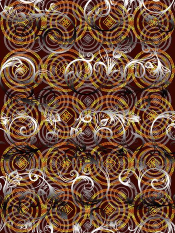 渐变花纹印花华亿平台图片