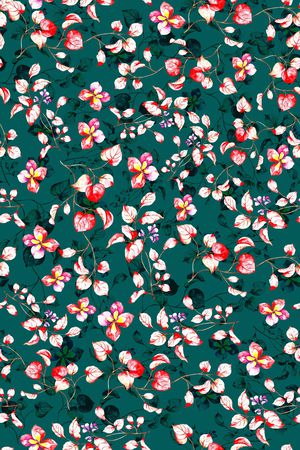 手绘花卉印花华亿平台图片