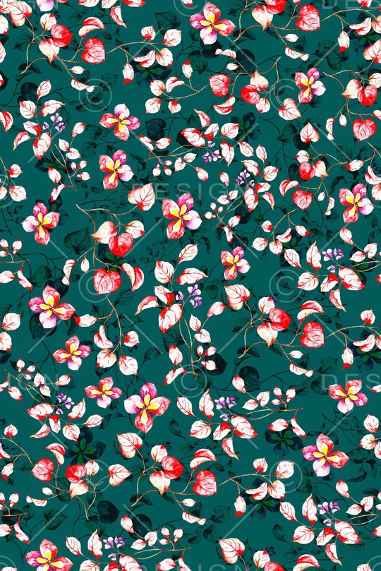 手绘花卉印花华亿平台图片