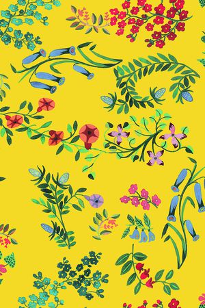 手绘花卉印花华亿平台图片