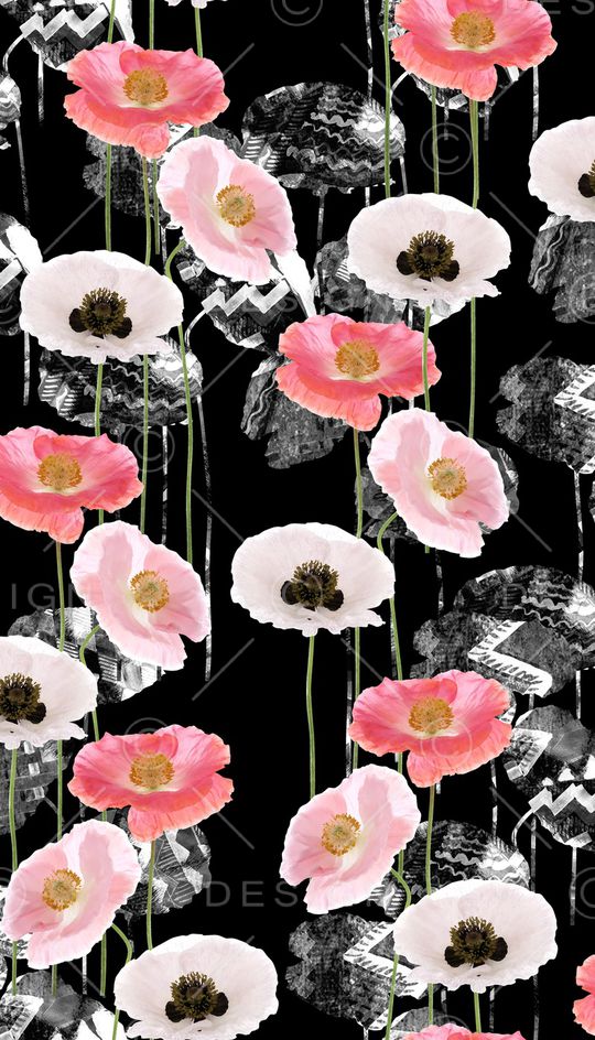 几何花卉印花华亿平台图片