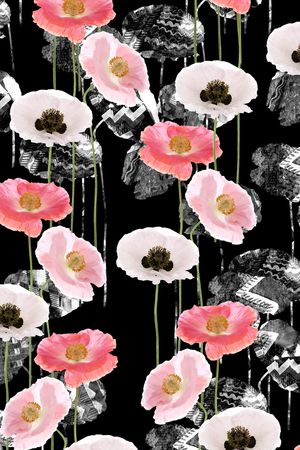 几何花卉印花华亿平台图片