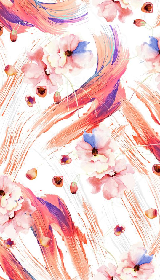 褪色花卉印花华亿平台图片