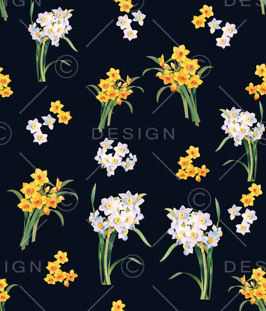 水仙花印花华亿平台图片