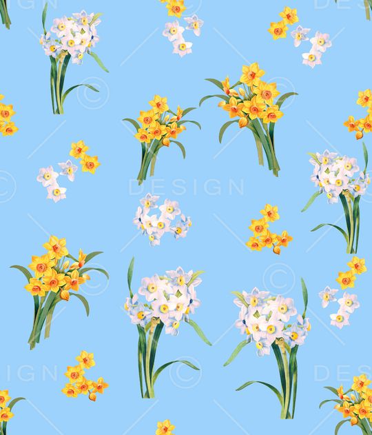 水仙花印花华亿平台图片