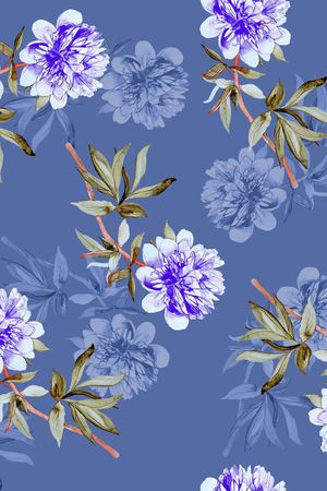 手绘花卉印花华亿平台图片