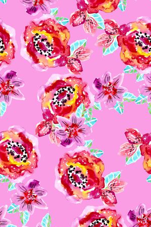 抽象花卉印花华亿平台图片