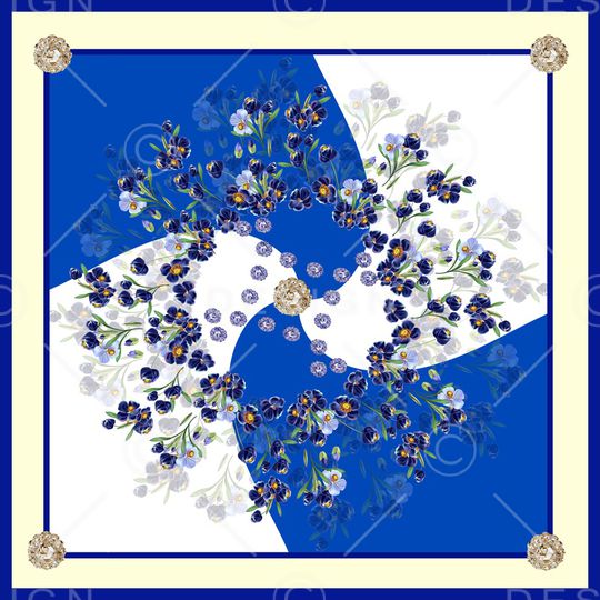 手绘花卉印花华亿平台图片