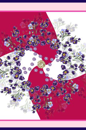 手绘花卉印花华亿平台图片