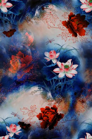 旗袍印花华亿平台图片