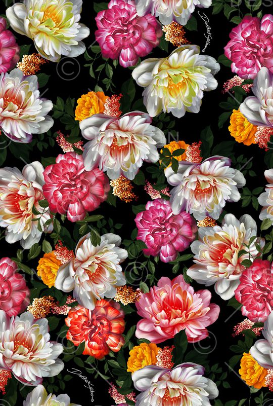 花卉印花华亿平台图片