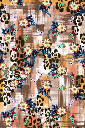 褪色花卉印花华亿平台图片