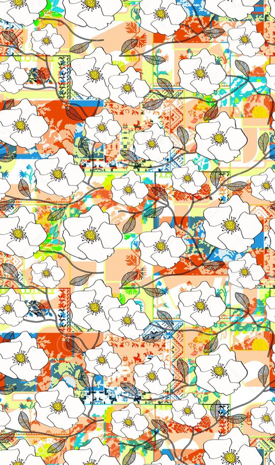 彩底花卉印花华亿平台图片