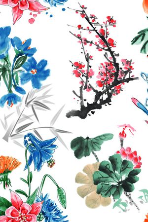 梅花印花华亿平台图片