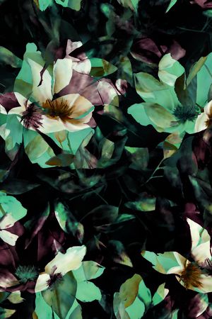 抽象花卉印花华亿平台图片