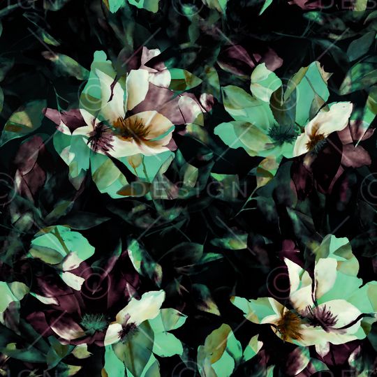 抽象花卉印花华亿平台图片