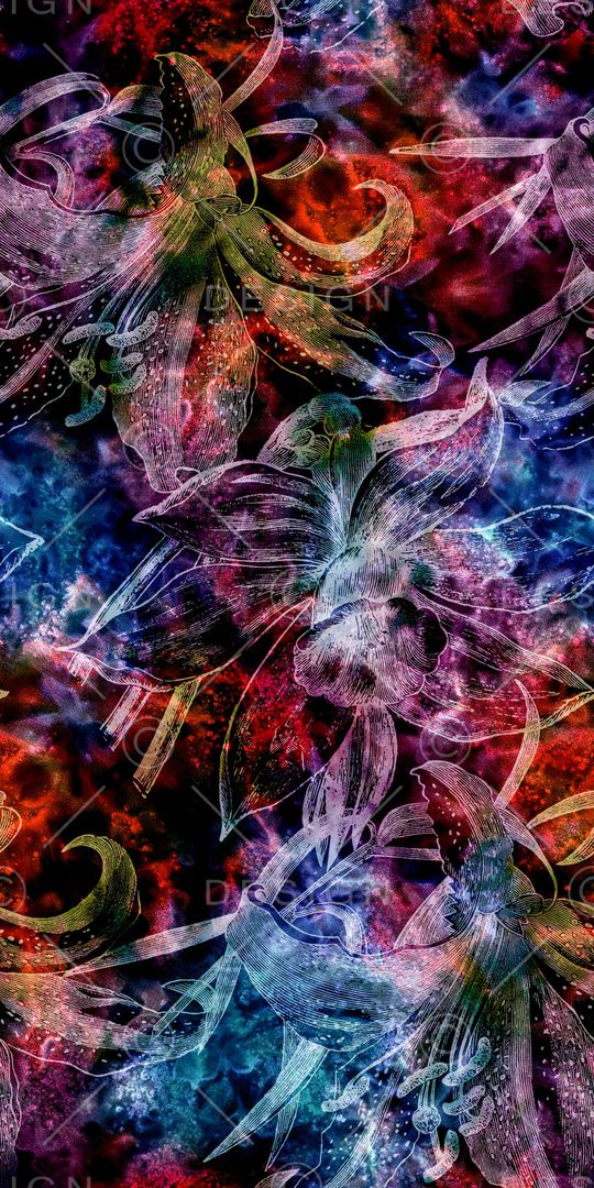 抽象花卉印花华亿平台图片