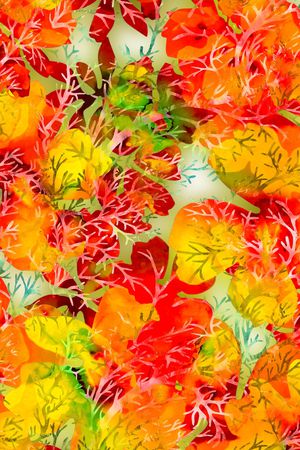 褪色花卉印花华亿平台图片