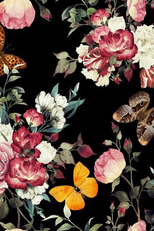 褪色花卉印花华亿平台图片