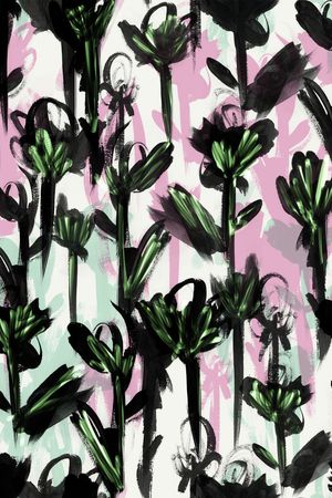 抽象花卉印花华亿平台图片