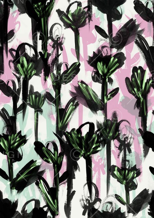 抽象花卉印花华亿平台图片