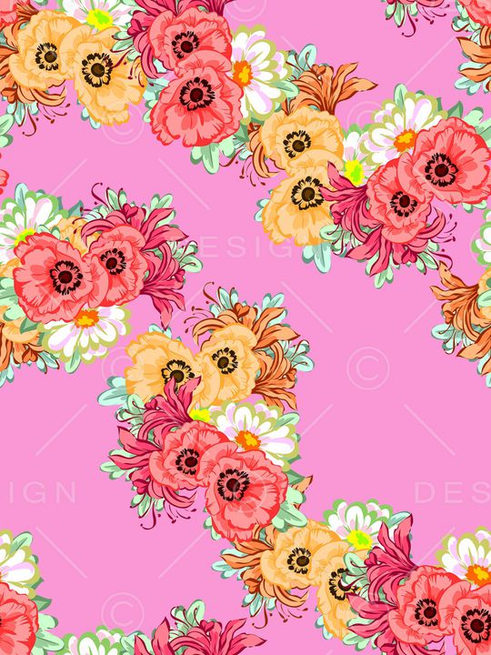 花卉印花华亿平台图片