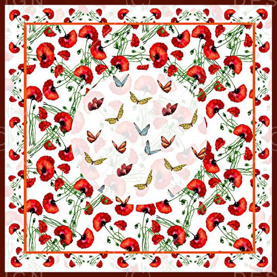 水彩花卉印花华亿平台图片