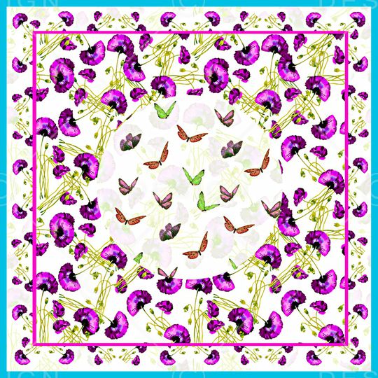 水彩花卉印花华亿平台图片