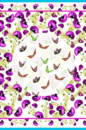 水彩花卉印花华亿平台图片