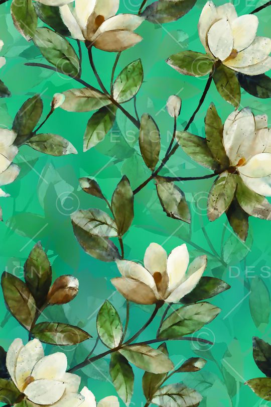 手绘花卉印花华亿平台图片