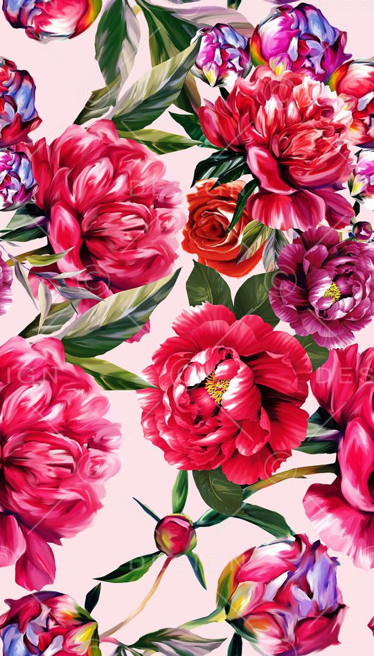 手绘花卉印花华亿平台图片