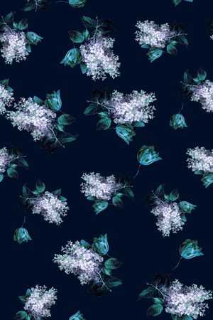 手绘花卉印花华亿平台图片