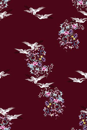 仙鹤印花华亿平台图片