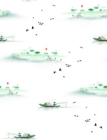 风景景观印花华亿平台图片