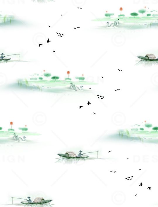 风景景观印花华亿平台图片