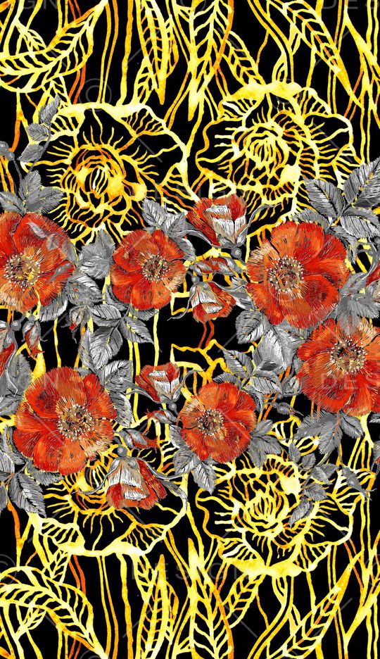 欧式定位花印花华亿平台图片