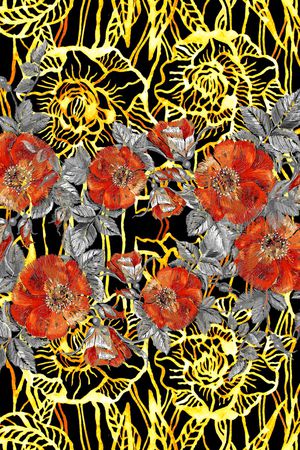 欧式定位花印花华亿平台图片