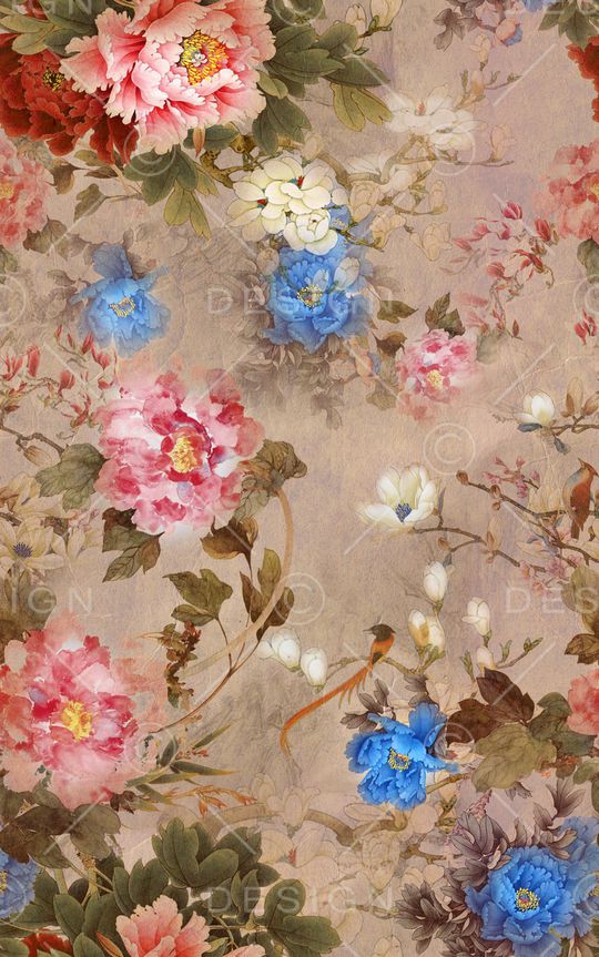 花卉印花华亿平台图片