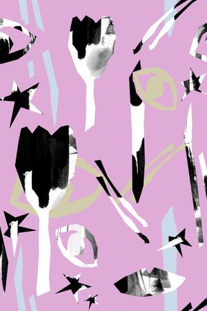 抽象花卉印花华亿平台图片