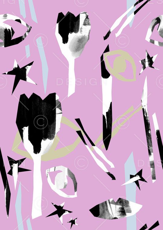 抽象花卉印花华亿平台图片