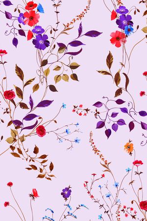 水彩花卉印花华亿平台图片