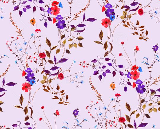 水彩花卉印花华亿平台图片