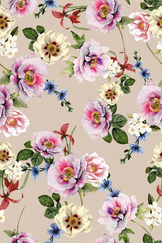 彩底花卉印花华亿平台图片