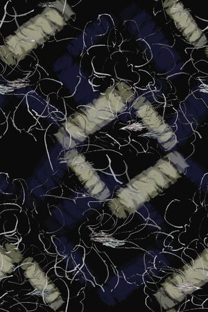 手绘线条笔触印花华亿平台图片