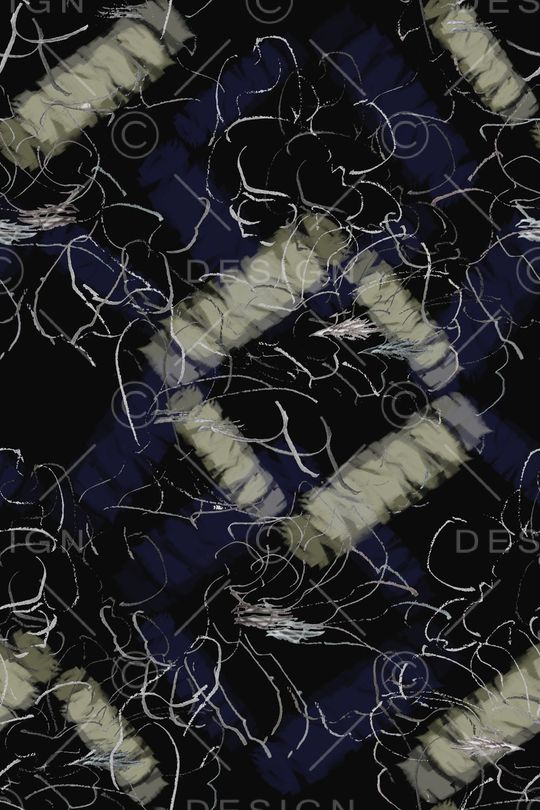 手绘线条笔触印花华亿平台图片