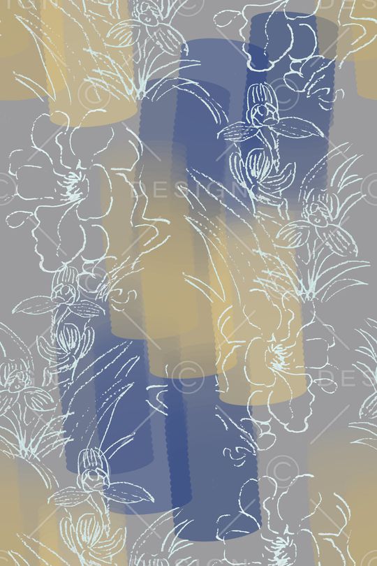 手绘线条笔触印花华亿平台图片